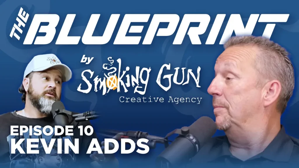 Podcast thumbnail for The Blueprint, including host Brandon Adams and guest Kevin Adds