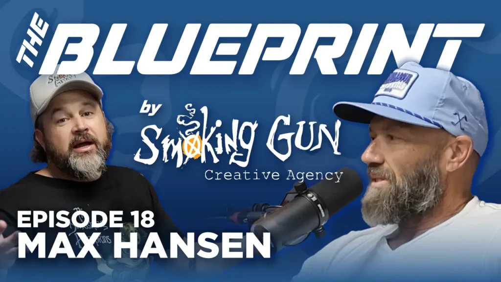 Podcast thumbnail for The Blueprint, including host Brandon Adams and guest Max Hansen
