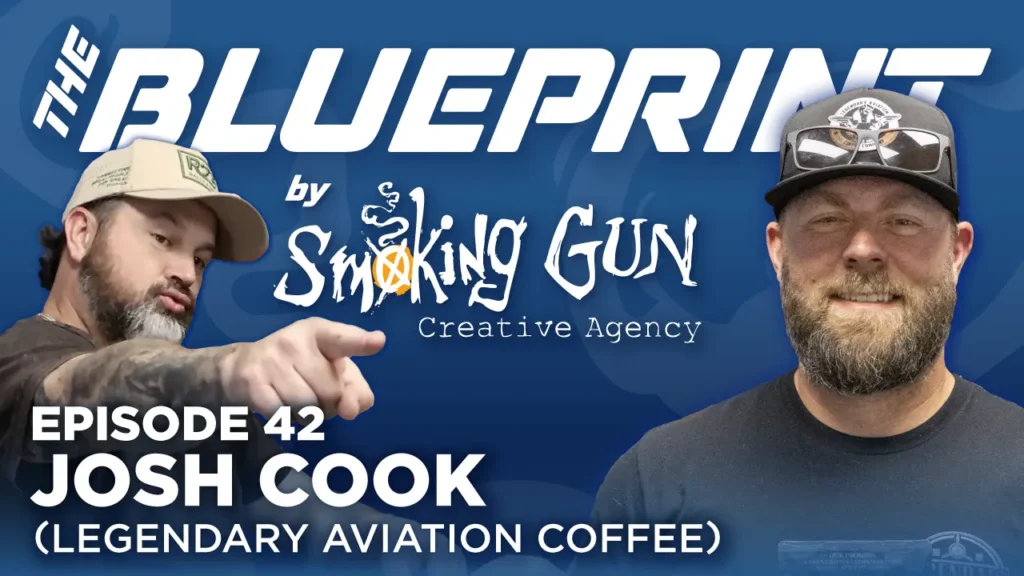 Podcast thumbnail for The Blueprint, including host Brandon Adams and guest Josh Cook