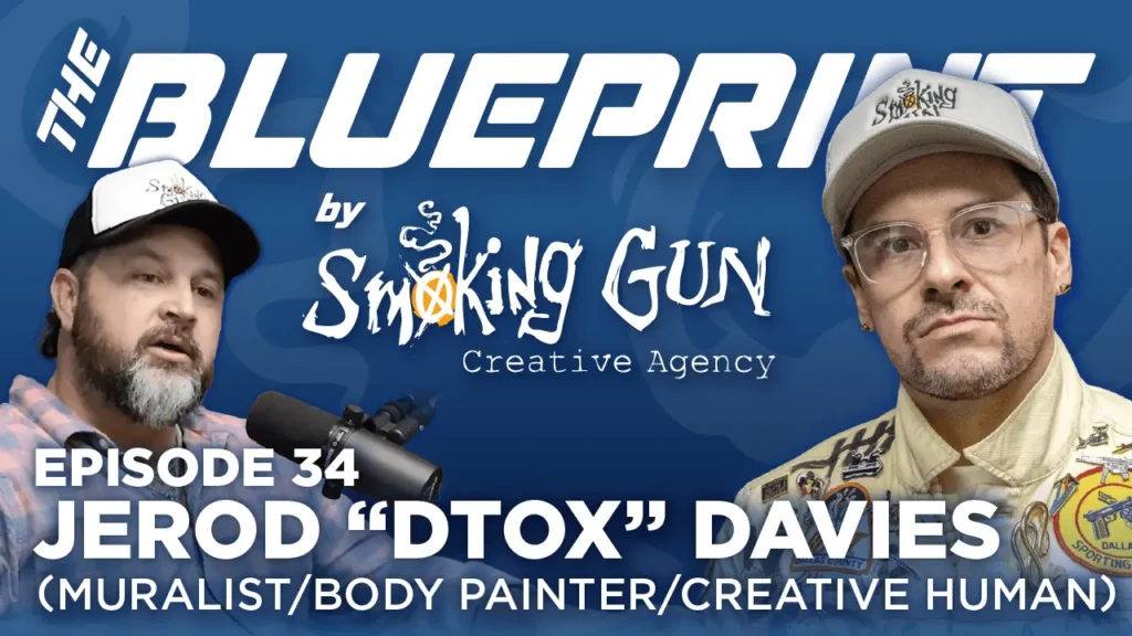 Podcast thumbnail for The Blueprint, including host Brandon Adams and guest Jerod DTOX Davies