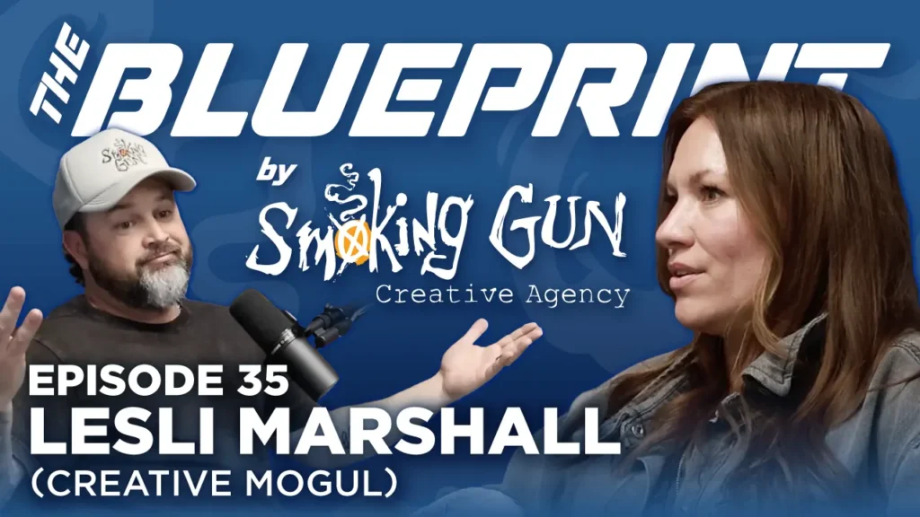 Podcast thumbnail for The Blueprint, including host Brandon Adams and guest Lesli Marshall