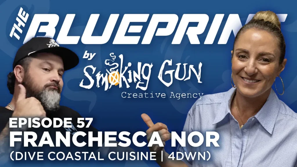 Podcast thumbnail for The Blueprint by Smoking Gun Creative Agency featuring host Brandon Adams and guest Franchesca Nor