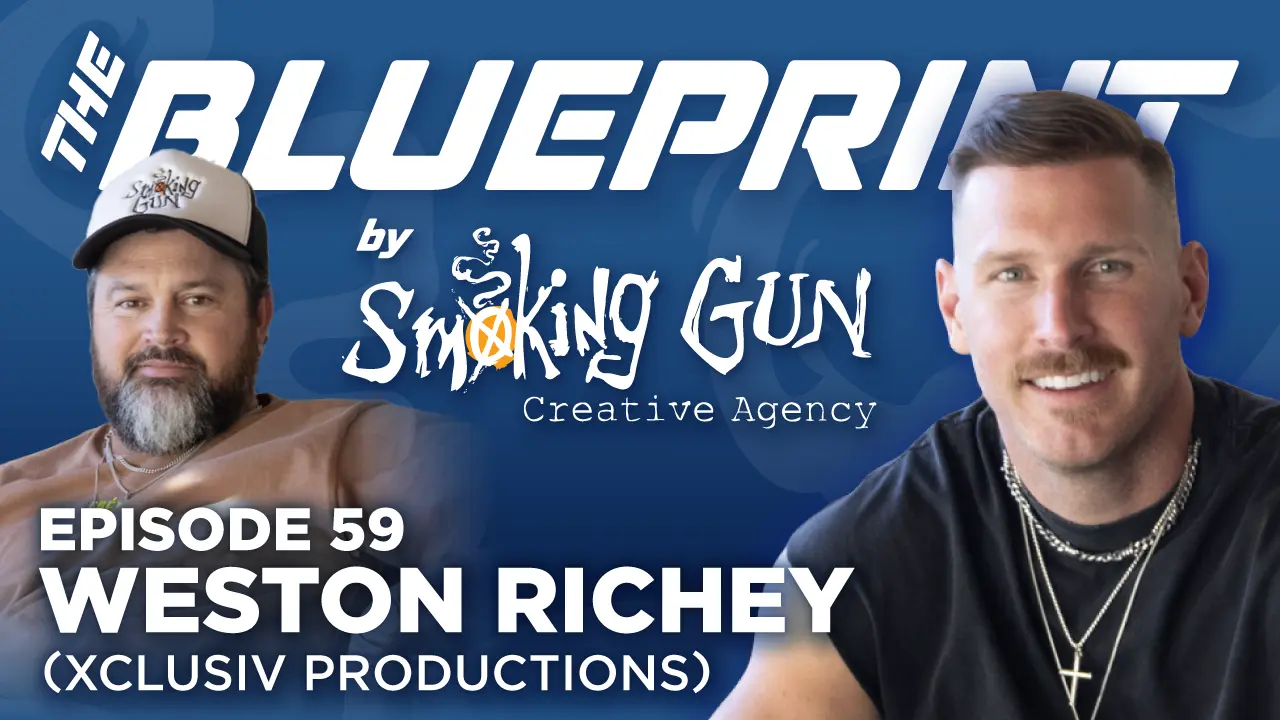Thumbnail for the Blueprint by Smoking Gun podcast featuring host Brandon Adams and guest Weston Richey