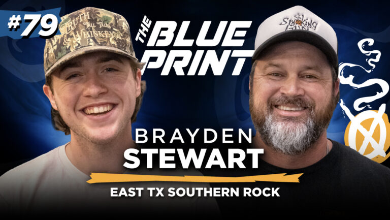 Podcast thumbnail for The Blueprint by Smoking Gun featuring guest Brayden Stewart, East TX Southern Rock, and Brandon Adams