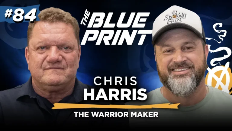 Podcast thumbnail for The Blueprint by Smoking Gun Creative Agency featuring host Brandon Adams and guest Chris Harris